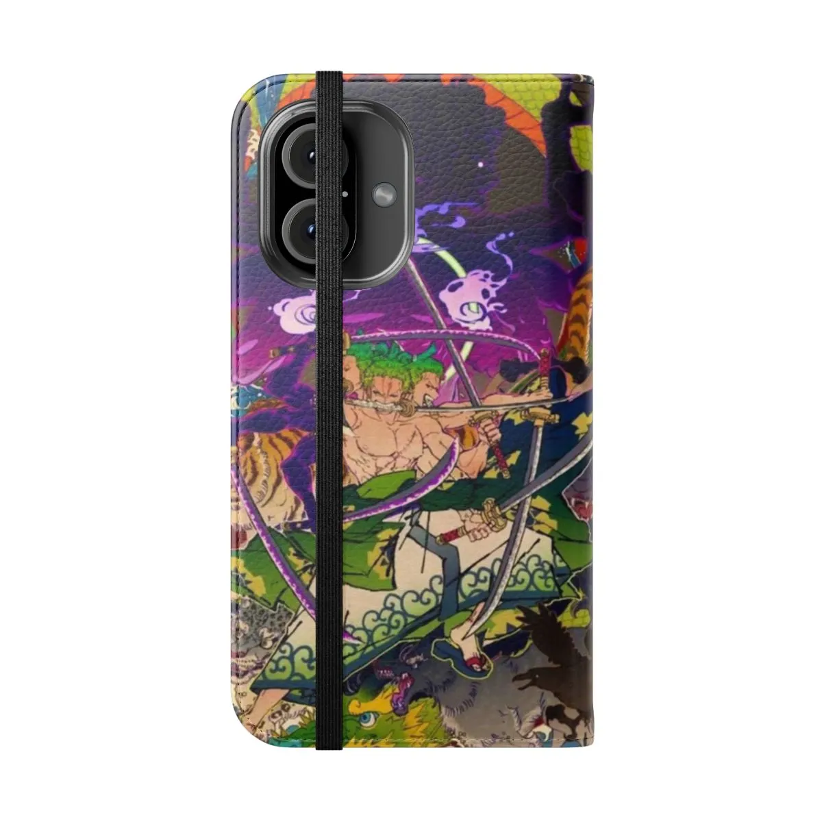 Anime-Inspired Flip Cover Phone Case - One Piece Marimo Design