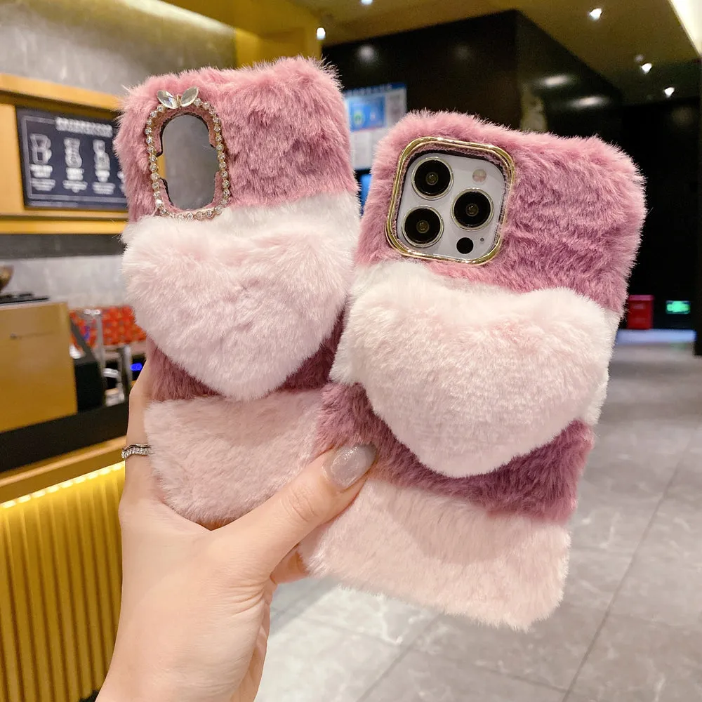 Anti-shock Soft Fur Heart Shape Pop Case - OnePlus Nord CE 3