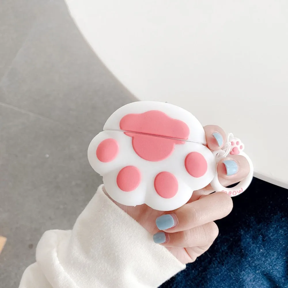 Apple AirPods 2 Earphone Silicon Case Keychain Cute 3D Avocado Shark Corgi Dog
