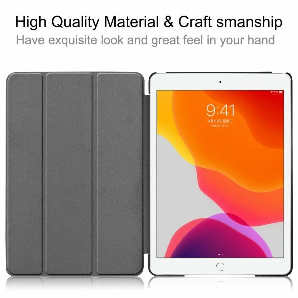 Apple iPad 7th Generation 10.2 inch 2019 Folio Smart Leather Magnetic Stand Case Cover (Blue)