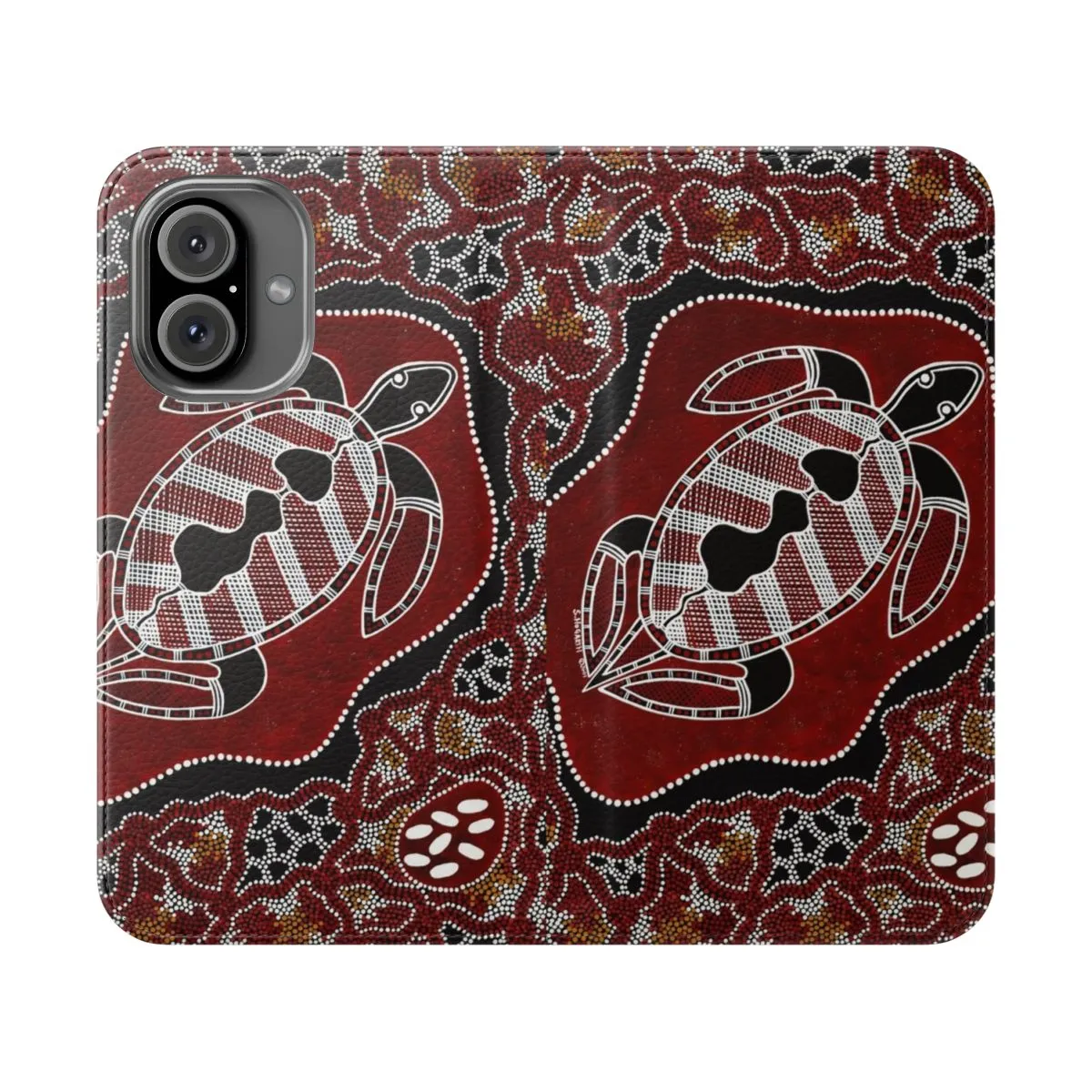 Authentic Aboriginal-Inspired Turtle Dreaming Flip Cover Phone Case