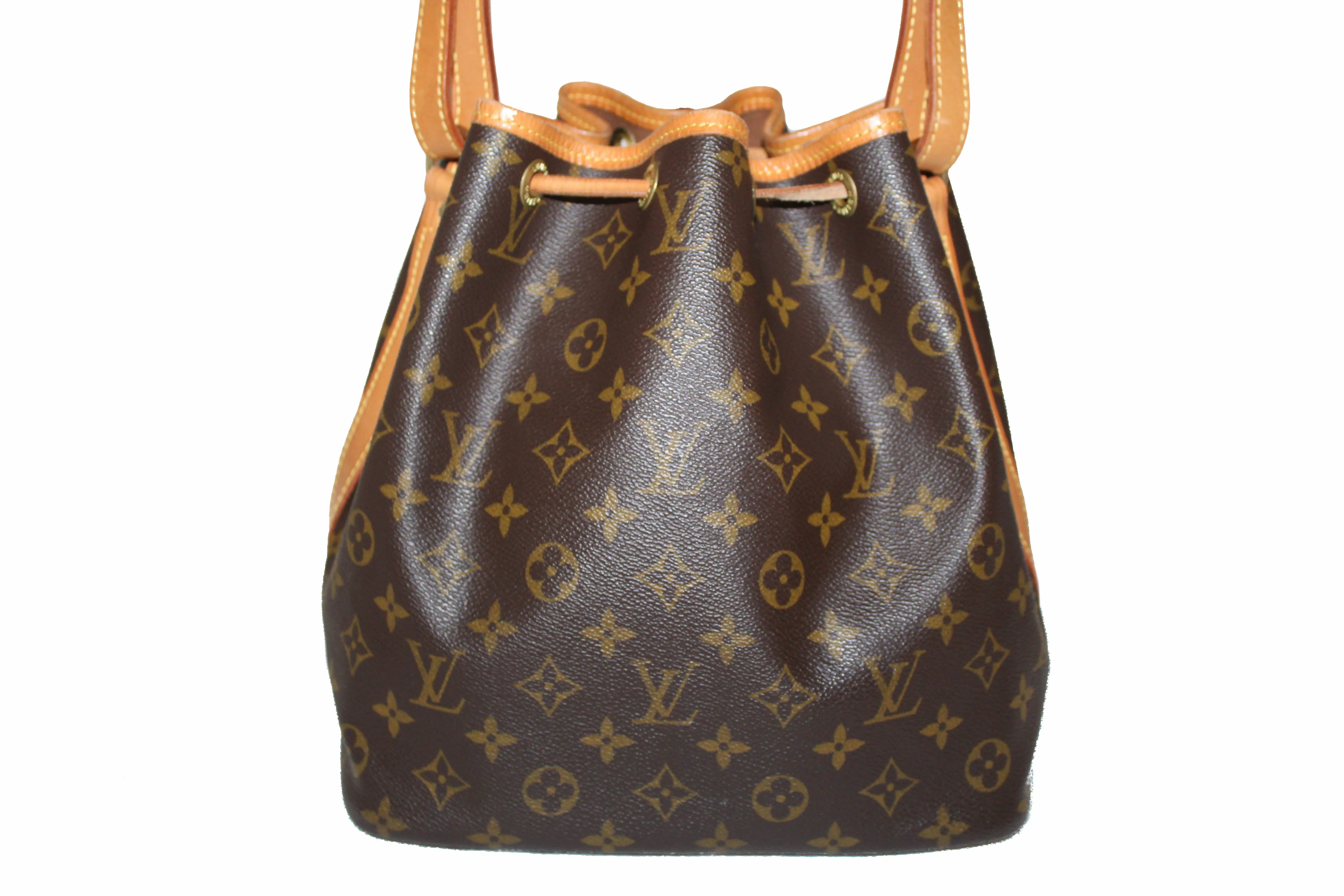 Authentic Louis Vuitton Classic Monogram Petit Noe Drawstring Shoulder Bag