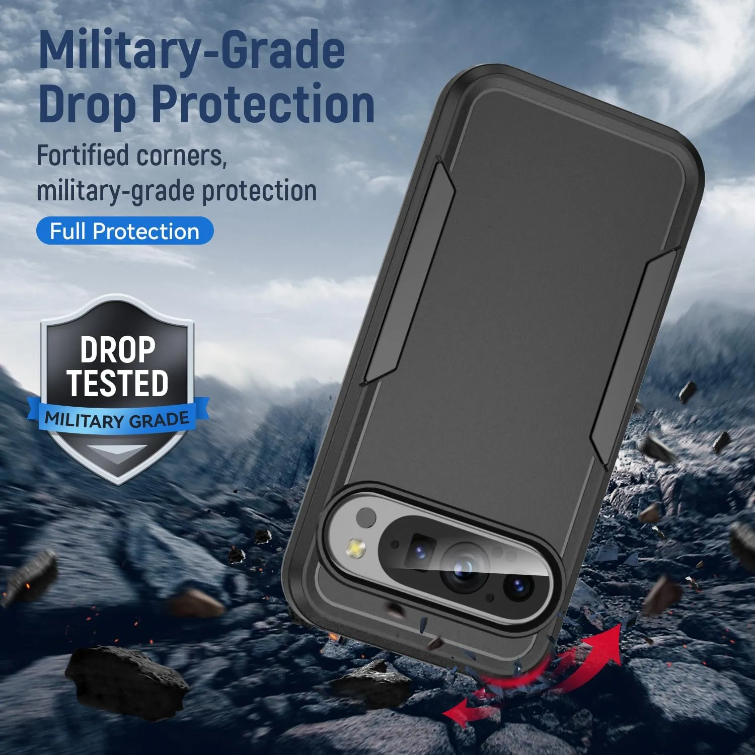 Entronix Case Designed for Google Pixel 8 Pro Heavy Duty Case, Protection Shockproof Dropproof Dustproof Anti-Scratch Case