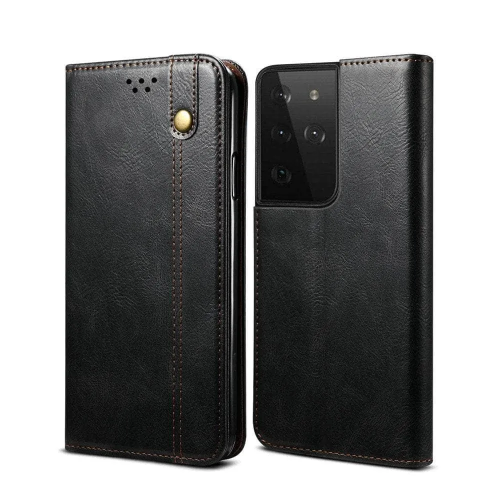 Galaxy S23 Ultra Leather Texture Magnet Book Cover