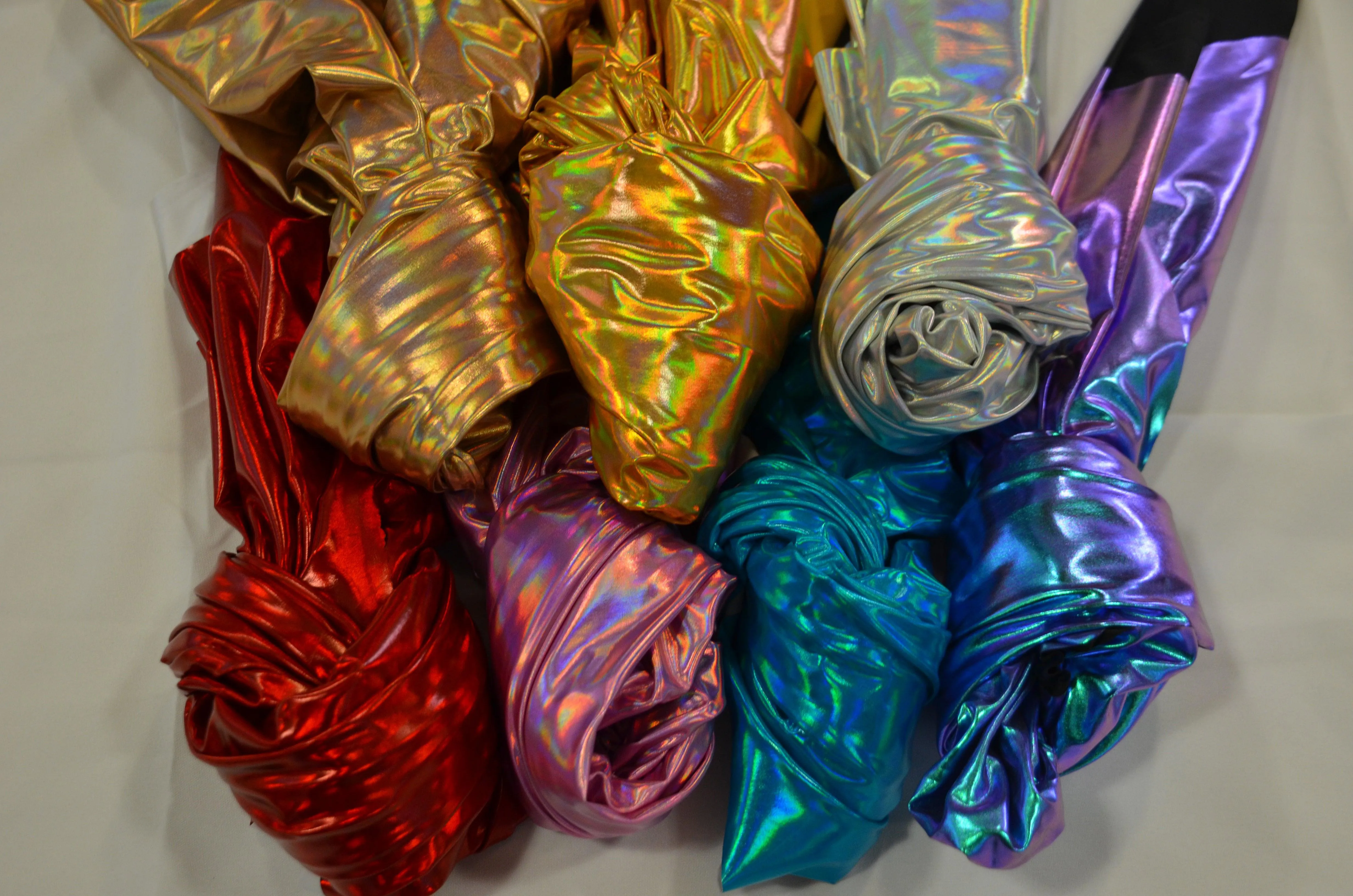Hologram Foil Spandex Lame | Rainbow Stretch Metallic Lame | Hologram Spandex Lame Fabric | Hologram Fabric | Decor Apparel Costume Dance |