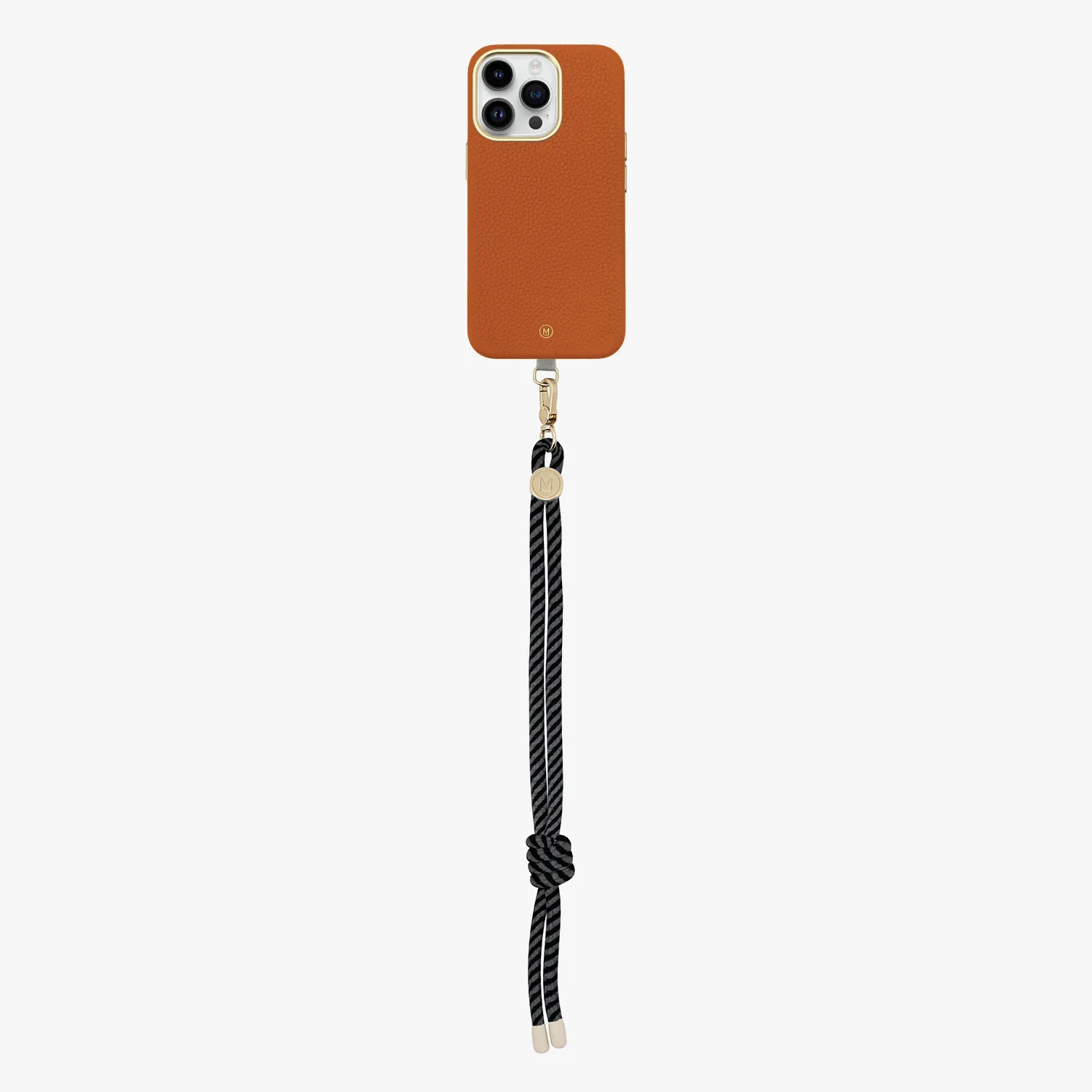 iPhone 13 Leather MagSafe Case with Wrist Rope Strap