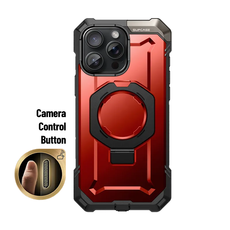iPhone 16 Pro Max 6.9 inch UB Grip MagSafe Camera Control Button Phone Case-Metallic Red