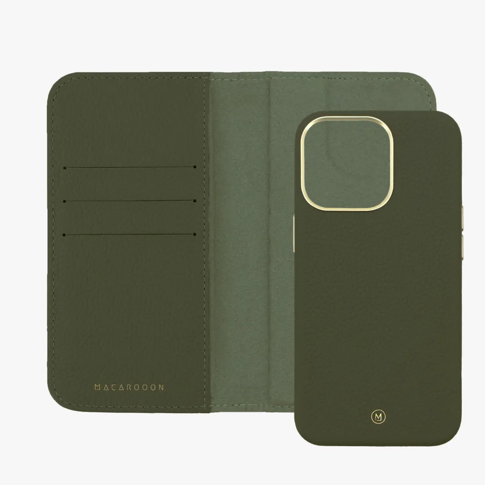 iPhone 16 Pro Max MagSafe Leather Flip Cover with Leather Case