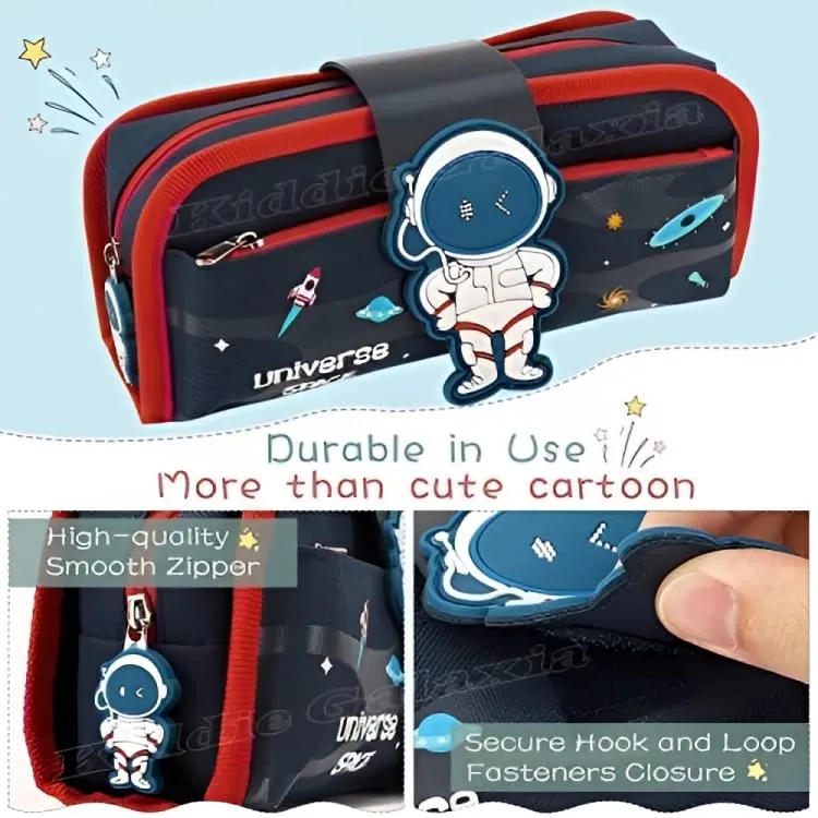 Kiddie Galaxia Space Astronaut Pencil Case Large Capacity Stationery Pencil Pouch