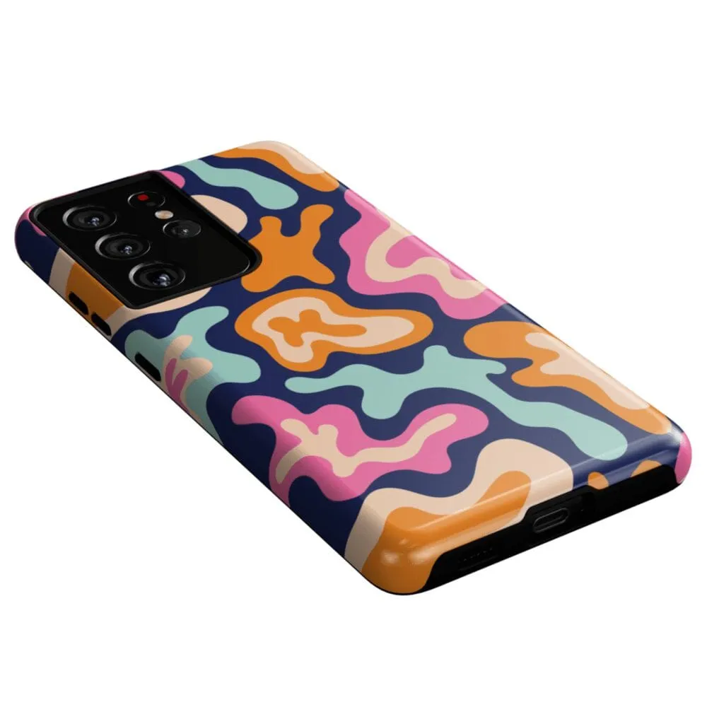 Midnight Color Splash | Abstract Retro Samsung Case