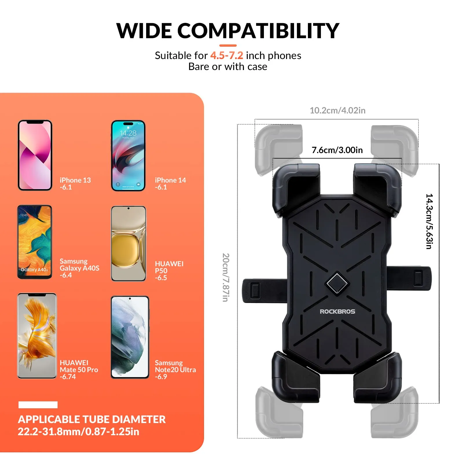 ROCKBROS Bike Mobile Phone Holder 360° Rotatable