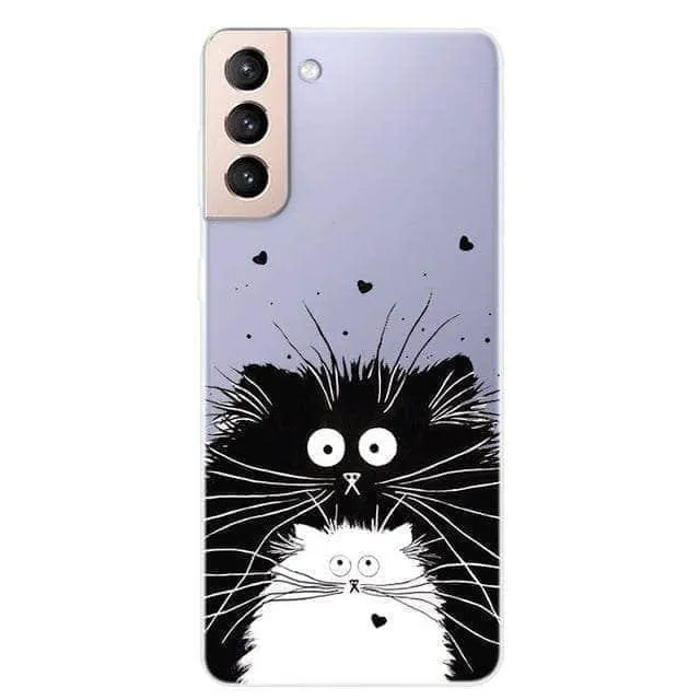 S21 Clear Transparent Soft TPU Themed Cover