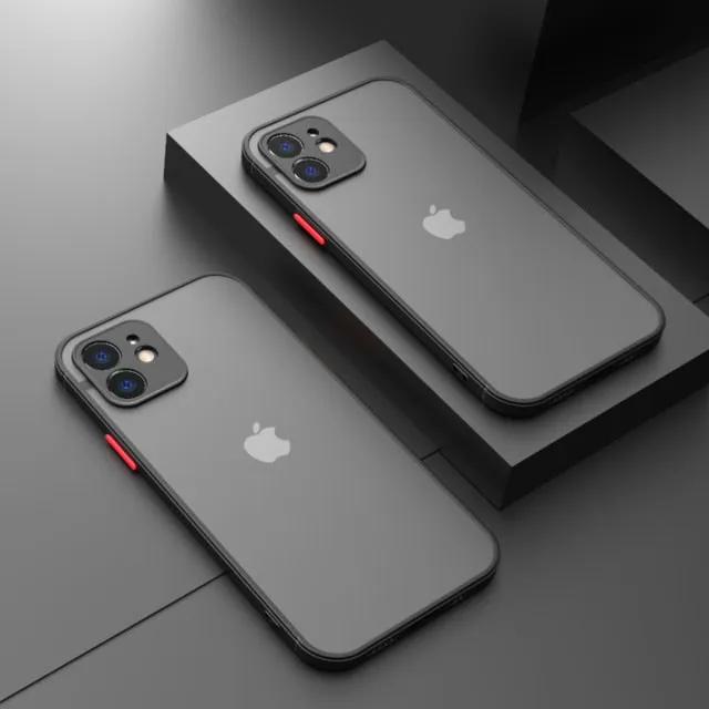 Shockproof Matte Silicone Bumper Phone Case For iPhone