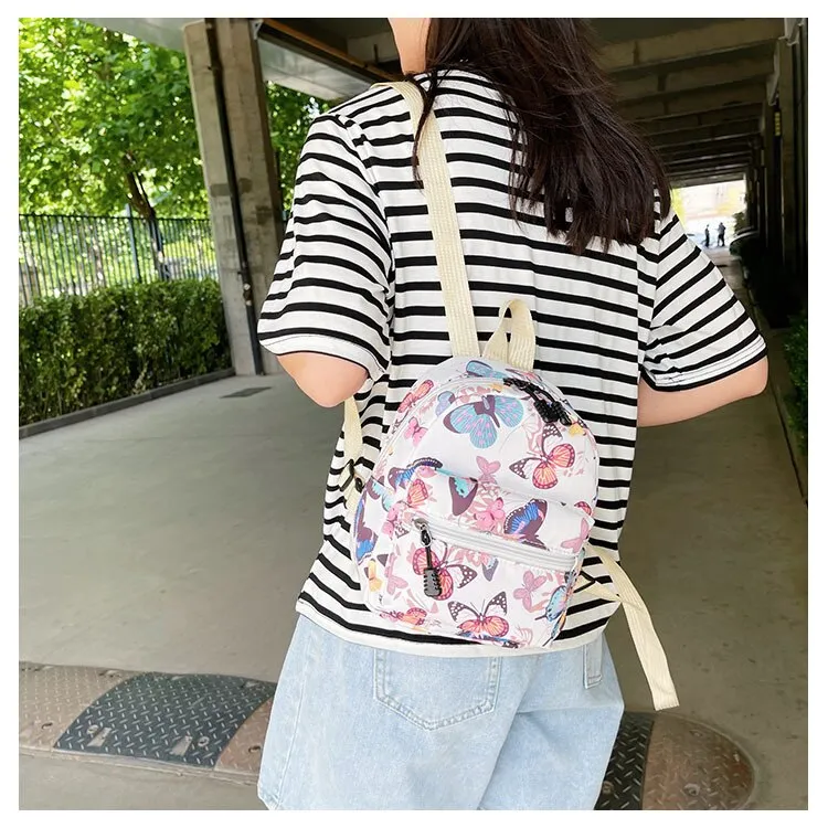 Soft Girl Mini Backpack Butterfly Print