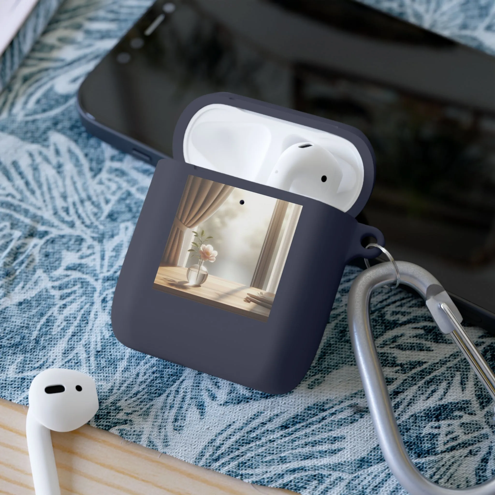 The flower in a pot outside the window is minimal  AirPods Case Cover