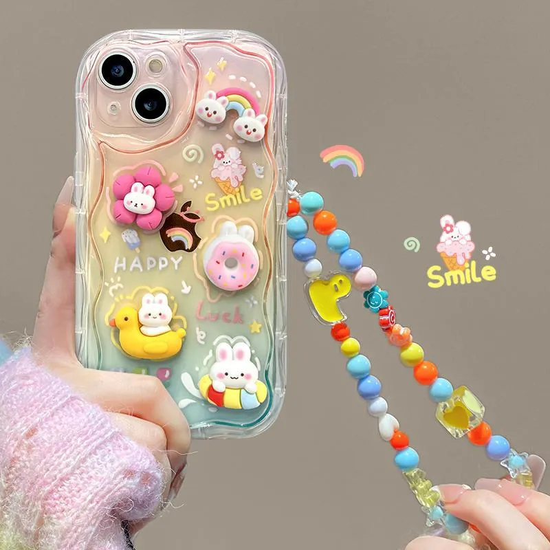 Toleet   Cartoon Rainbow Bunny Gradient Phone Case