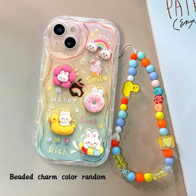 Toleet   Cartoon Rainbow Bunny Gradient Phone Case