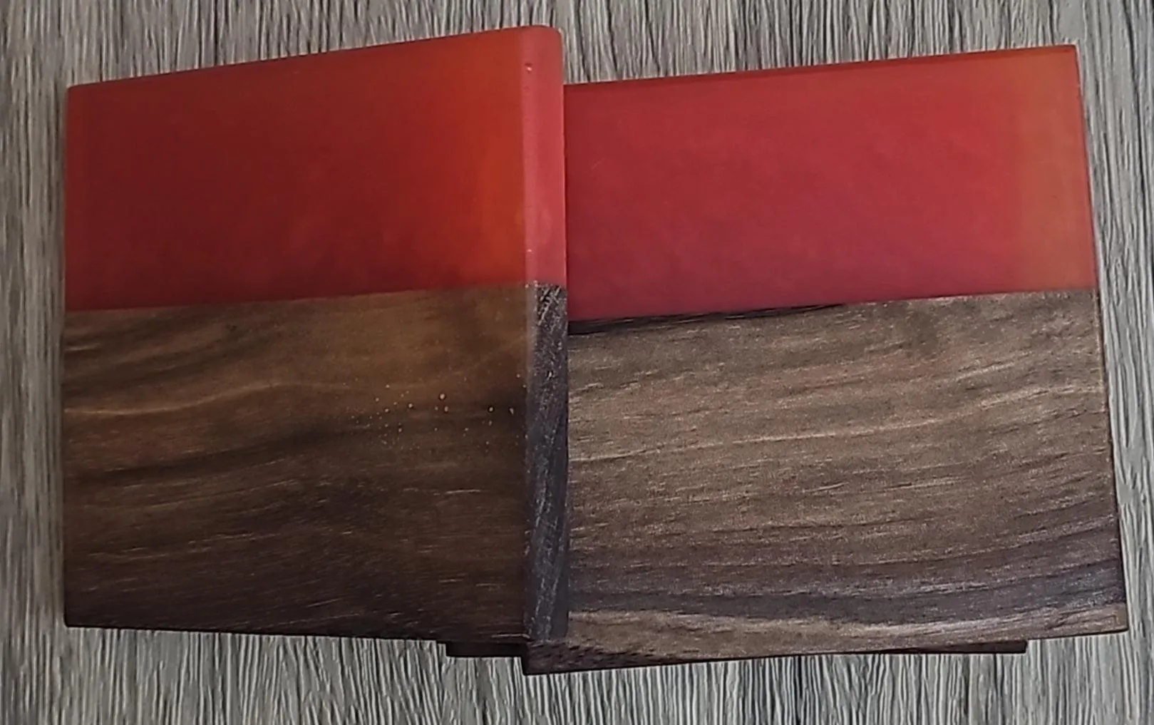 Walnut with Red Epoxy Coaster